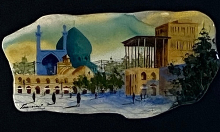 تابلو مینیاتور سنگ مرمر مدل ابنیه میدان نقش جهان